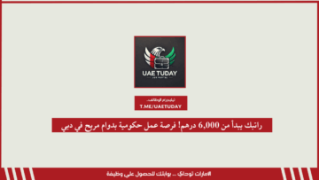 راتبك يبدأ من 6,000 درهم! فرصة عمل حكومية بدوام مريح في دبي