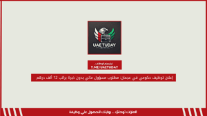 إعلان توظيف حكومي في عجمان: مطلوب مسؤول مالي بدون خبرة براتب 12 ألف درهم
